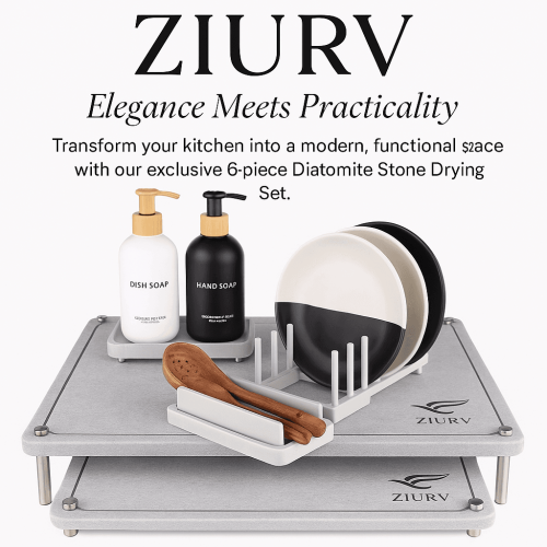 ZIURV 6 -piece stone drying mat set